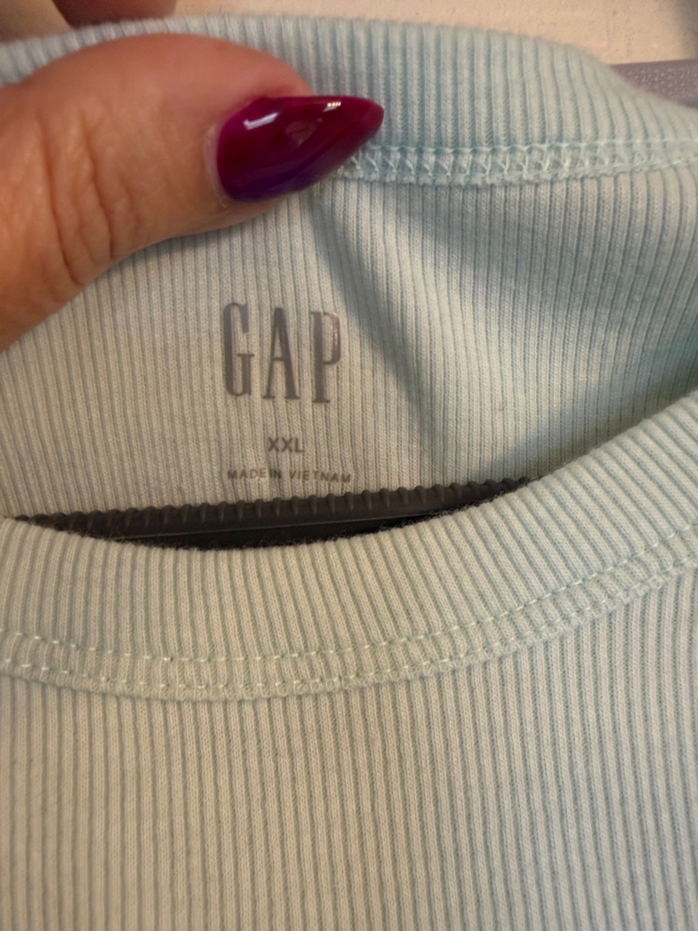 GAP Crew Neck Ribbed Tee Pair - Sky Blue & Mint - Picture 5 of 8